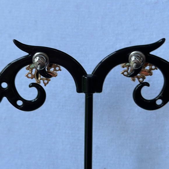 Delicate Opal, Coral, Onyx & Tiger Eye Earrings - Picture 7 of 9